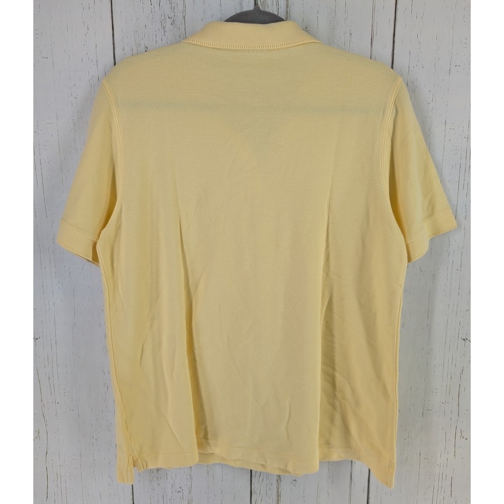 Croft Barrow‎ Size XL Womens Yellow Button Up Short Sleeve Cotton Polo Top - Picture 8 of 8